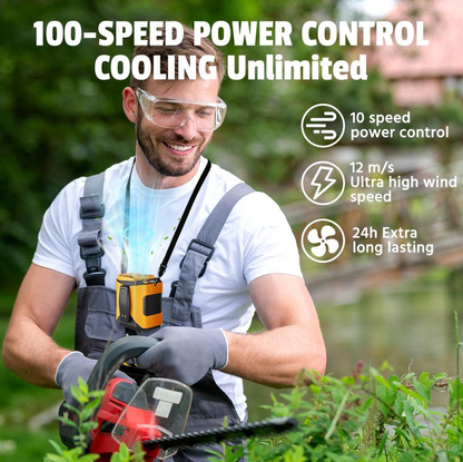 5000mAh Portable Waist Fan Clip on Wearable Belt Personal Fan Rechargeable Battery operated With 5 Speeds & Flashlight Neck Hands-Free 40H Cooling For Outdoor Camping Travel