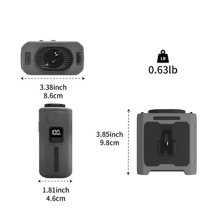 10000Mah Rechargeable Waist Clip Fan,Portable Neck Fan with LED Flashlight, Free 40H Cooling for Outdoor Camping Travel
