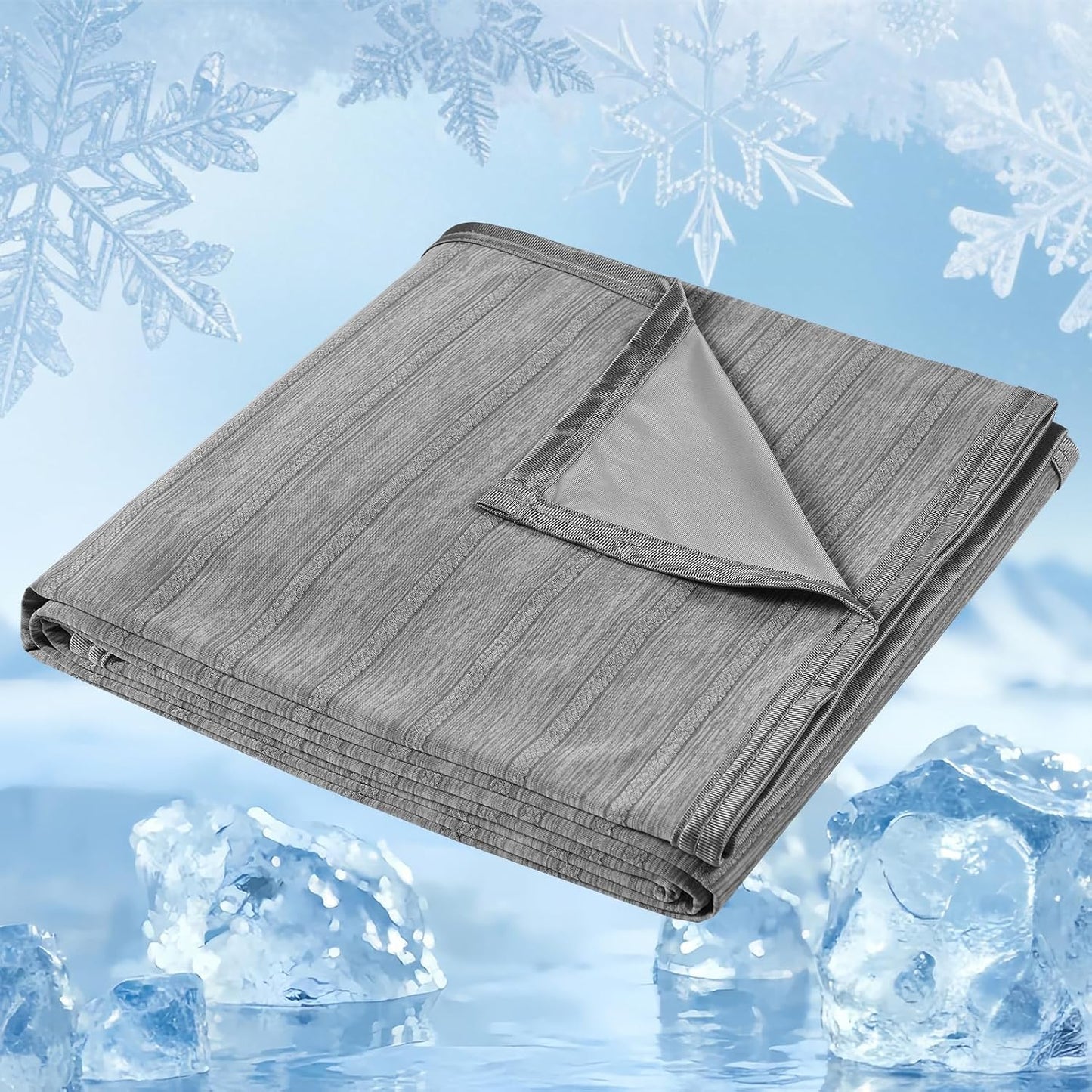 Cooling Blanket for Night Sweats 130X150CM Cool Blanket for Sleeping Arc-Chill Q-Max > 0.5 Double-Sided Keep Cool Summer Blankets Breathable Cold Blanket Lightweight for Bed Sofa Travel Grey