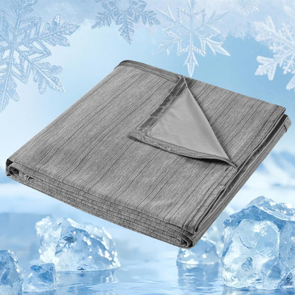 Cooling Blanket for Night Sweats 130X150CM Cool Blanket for Sleeping Arc-Chill Q-Max > 0.5 Double-Sided Keep Cool Summer Blankets Breathable Cold Blanket Lightweight for Bed Sofa Travel Grey