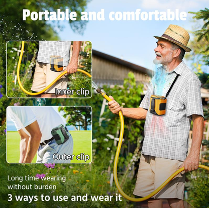 5000mAh Portable Waist Fan Clip on Wearable Belt Personal Fan Rechargeable Battery operated With 5 Speeds & Flashlight Neck Hands-Free 40H Cooling For Outdoor Camping Travel