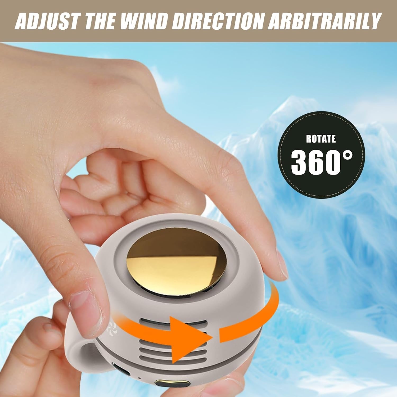 Silent Mini Bladeless Fan Portable Waist Clip Fan Rechargeable Hands-Free Belt Fans with 3 Speeds for Travel Office Shirt, Summer Gift for Outdoor Lovers (White)