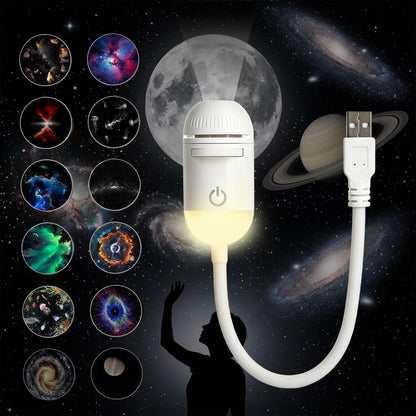 2-In-1 Galaxy Projector - Galaxy Night Light with 12 Projection Films，360°Adjustable Space Led Lights, Starry Planetarium Projectors with Dimmable Night Light for Car, Bedroom, Party