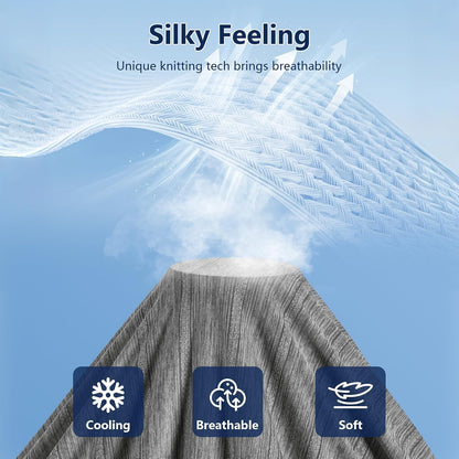 Cooling Blanket for Night Sweats 130X150CM Cool Blanket for Sleeping Arc-Chill Q-Max > 0.5 Double-Sided Keep Cool Summer Blankets Breathable Cold Blanket Lightweight for Bed Sofa Travel Grey